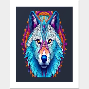 Wolf Mandala Animal Ilustration Posters and Art